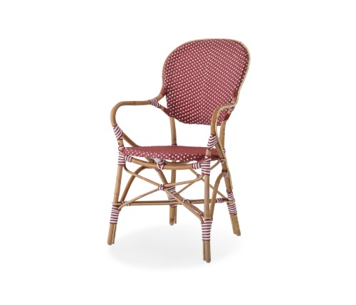 Isabell Armchair - Burgundy Red with White Dot