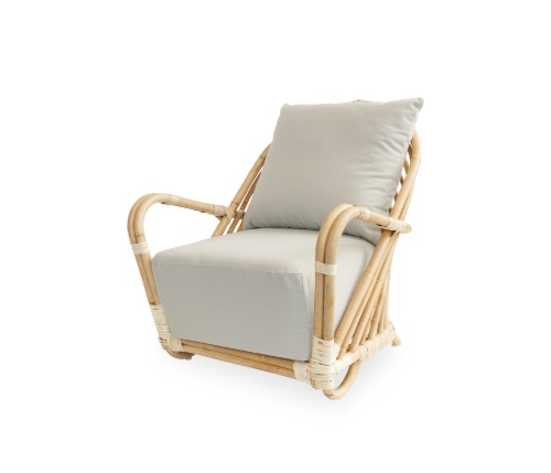 Charlottenborg Lounge Chair - Natural with Grey Cushion