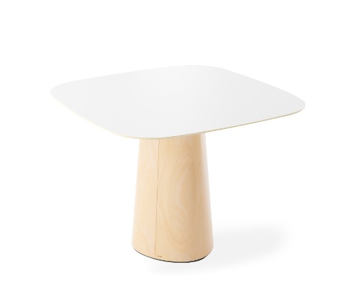 P.O.V. Table Spherical Square W1000 - White Nano-Laminate /Light Natural