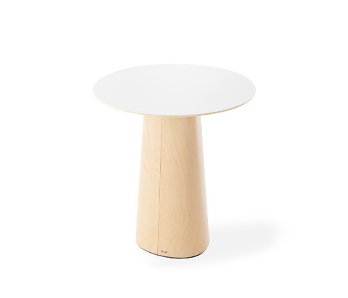 P.O.V. Table Round Ø700 - White Nano-Laminate /Light Natural