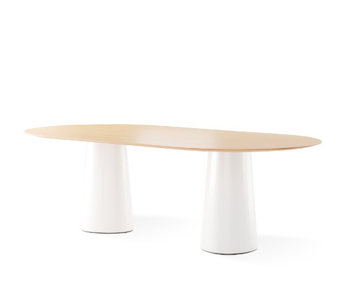 P.O.V. Table Oval W2400 - Light Natural/White Nano-Laminate
